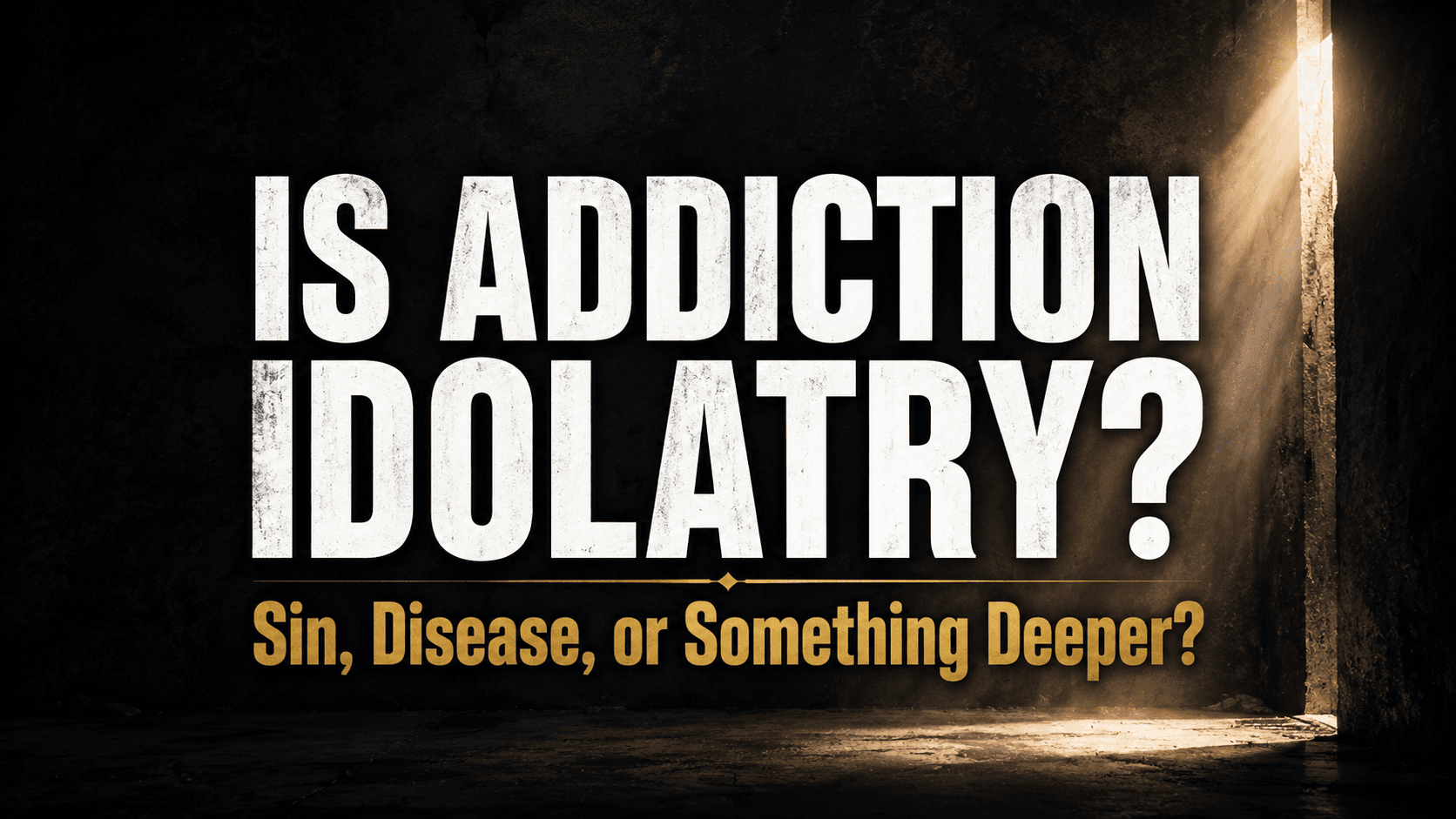 Is addiction idolatry or a sin or a disease, what the Bible says about addiction as misplaced worship, title graphic.