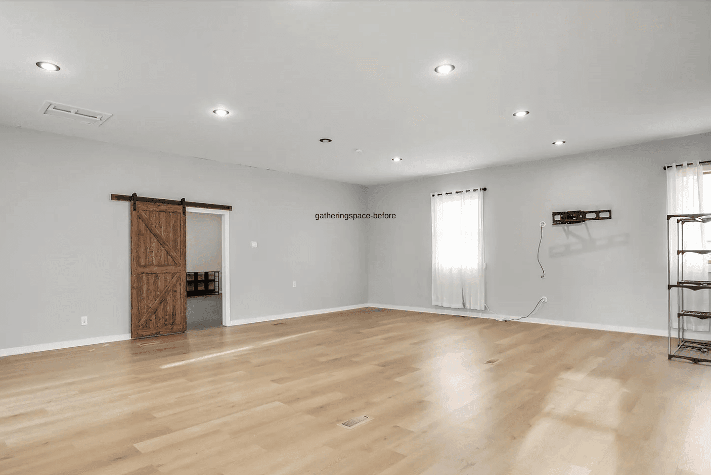 Current state of the gathering room at 6043 Broad Street