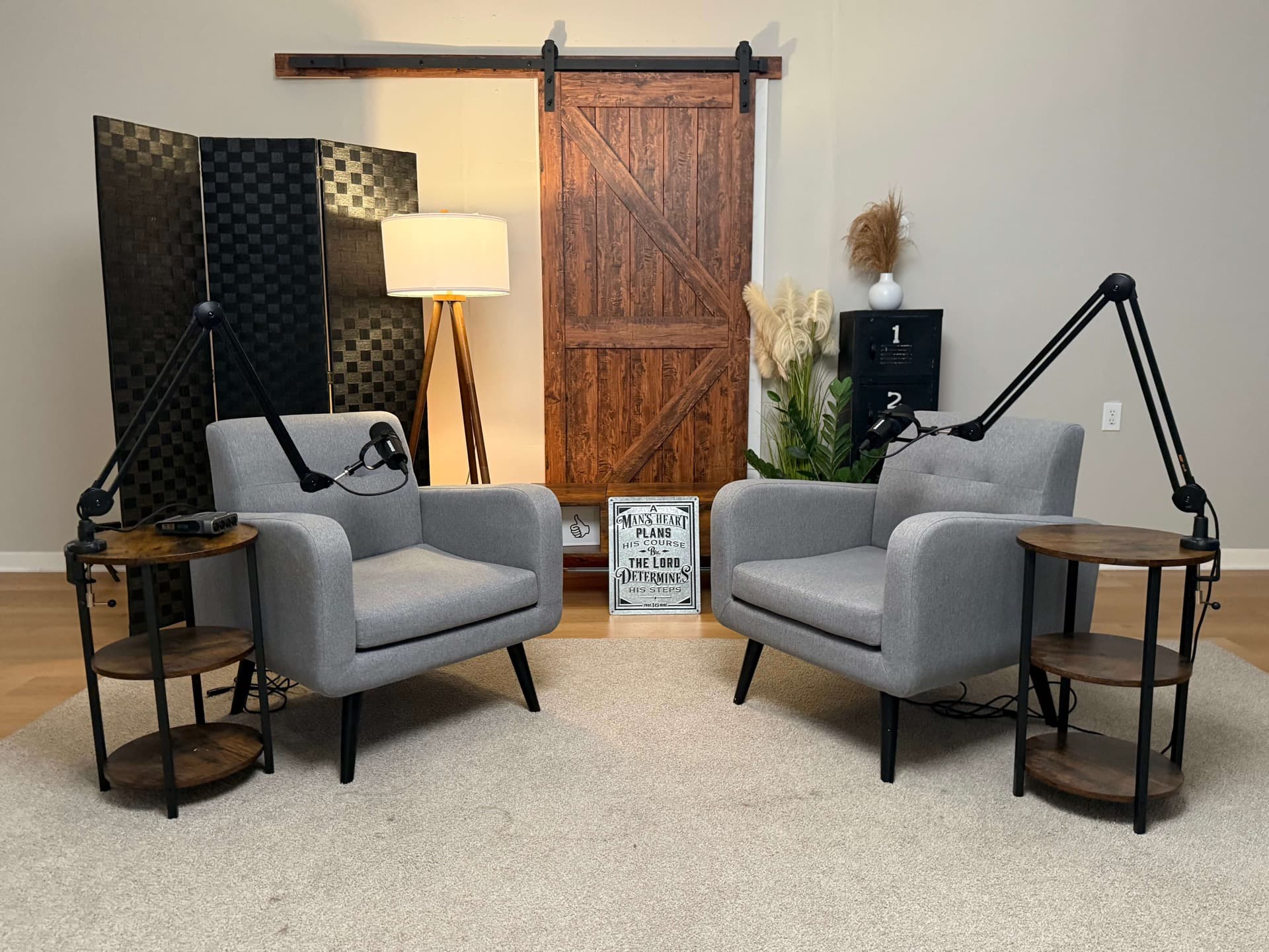 Multi-camera podcast production studio at 6043 Broad Street in Mount Jackson, Virginia