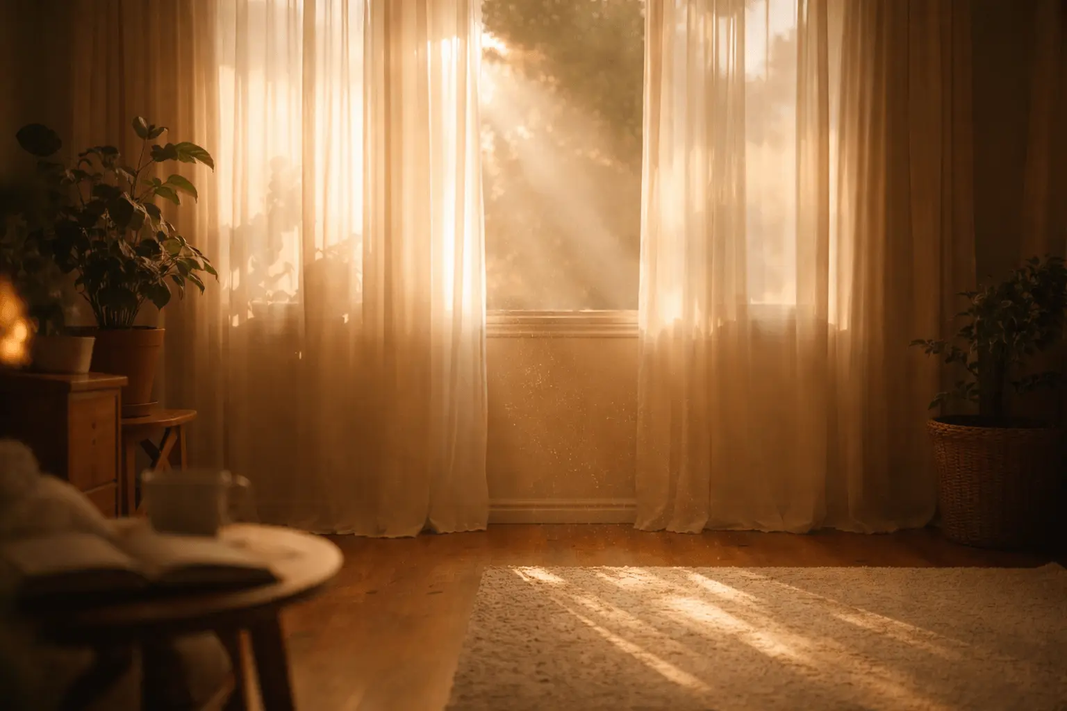 Bible verses for depression - morning light breaking through curtains representing hope in dark seasons