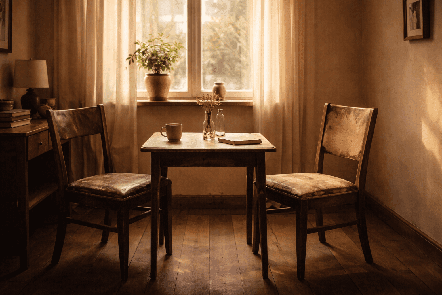 Two chairs facing each other symbolizing restoring broken relationships after addiction